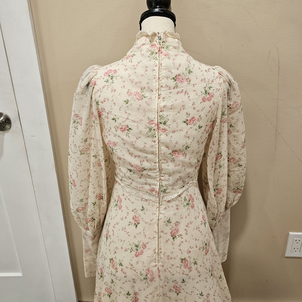 Vintage Floral Prairie Maxi Dress Cottagecore Gunne Sax Inspired - Picture 6 of 12